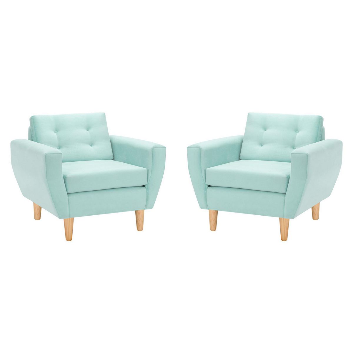 BODEVIR - Set de 2 sillones 1 cuerpo BOTE 1C 95x80x83 cm Verde Agua