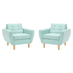 BODEVIR - Set de 2 sillones 1 cuerpo BOTE 1C 95x80x83 cm Verde Agua