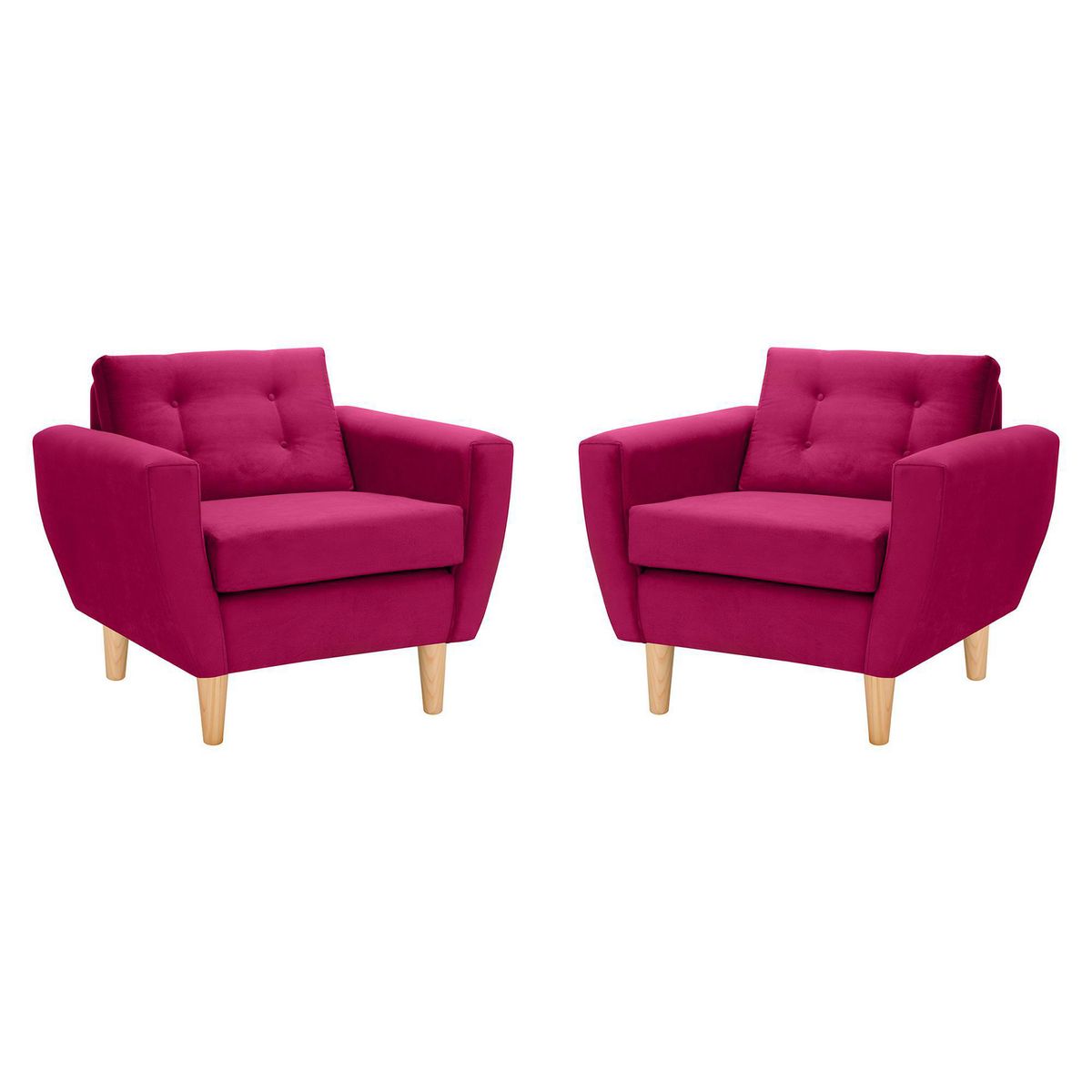 BODEVIR - Set de 2 sillones 1 cuerpo BOTE 1C 95x80x83 cm Burdeo