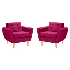 BODEVIR - Set de 2 sillones 1 cuerpo BOTE 1C 95x80x83 cm Burdeo