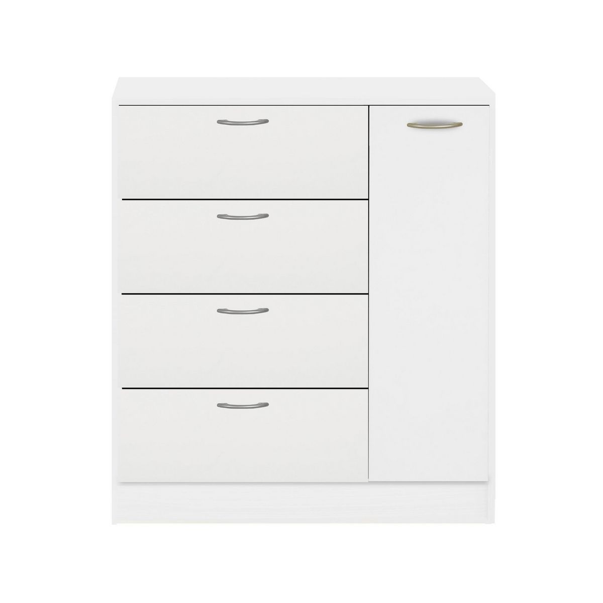 STANFORD - Cómoda 4 cajones 1 puerta blanca