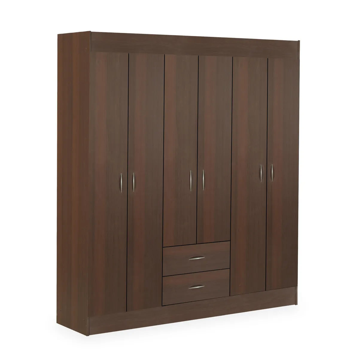 STANFORD - Clóset 6 Puerta(s) 2 Cajón(es) 3 Repisa(s) 153x175x39.2 cm Chocolate