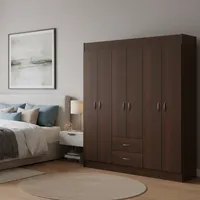 Clóset 6 Puerta(s) 2 Cajón(es) 3 Repisa(s) 153x175x39.2 cm Chocolate