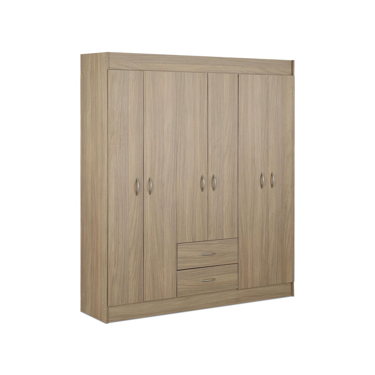 STANFORD - Clóset 6 Puerta(s) 2 Cajón(es) 3 Repisa(s) 153x175x39.2 cm Nogal