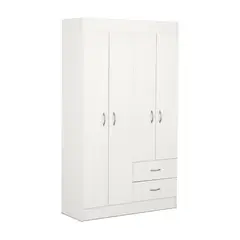 STANFORD - Clóset 4 Puerta(s) 2 Cajón(es) 3 Repisa(s) 102.5x175x39.2 cm Blanco