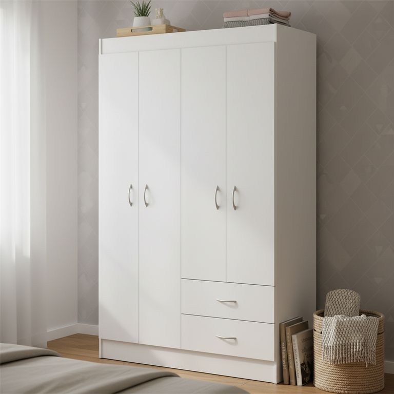Clóset 4 Puerta(s) 2 Cajón(es) 3 Repisa(s) 102.5x175x39.2 cm Blanco