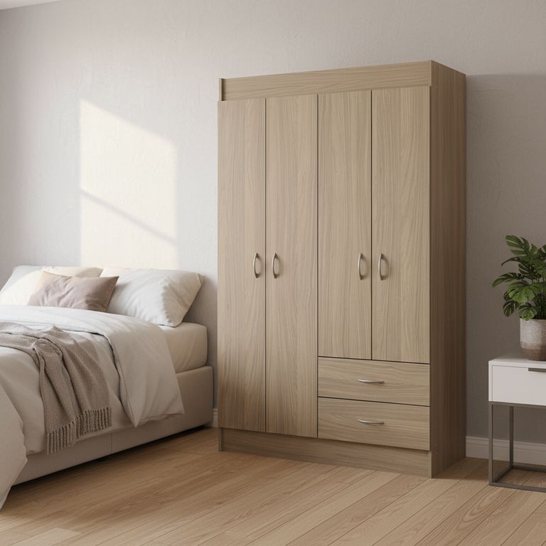 Clóset 4 Puerta(s) 2 Cajón(es) 3 Repisa(s) 102.5x175x39.2 cm Café