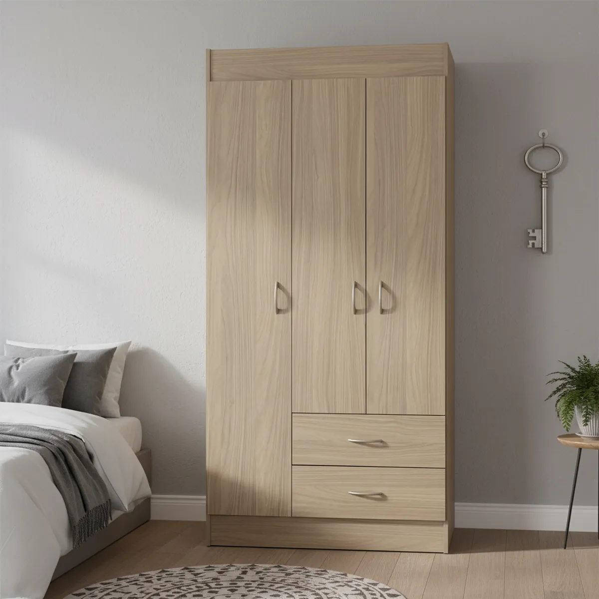 STANFORD - Clóset 3 Puerta(s) 2 Cajón(es) 2 Repisa(s) 81x175x39.2 cm Nogal