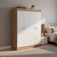 Clóset 4 Puerta(s) 2 Cajón(es) 3 Repisa(s) 102.5x175x39.2 cm Blanco/Natural