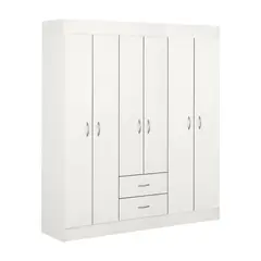 STANFORD - Clóset 6 Puerta(s) 2 Cajón(es) 3 Repisa(s) 153x175x39.2 cm Blanco