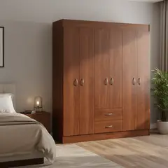 STANFORD - Clóset 6 Puerta(s) 2 Cajón(es) 3 Repisa(s) 153x175x39.2 cm Cerezo