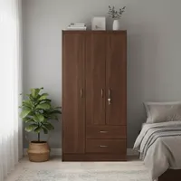 Clóset 3 Puerta(s) 2 Cajón(es) 2 Repisa(s) 81x175x39.2 cm Chocolate