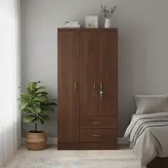 STANFORD - Clóset 3 Puerta(s) 2 Cajón(es) 2 Repisa(s) 81x175x39.2 cm Chocolate