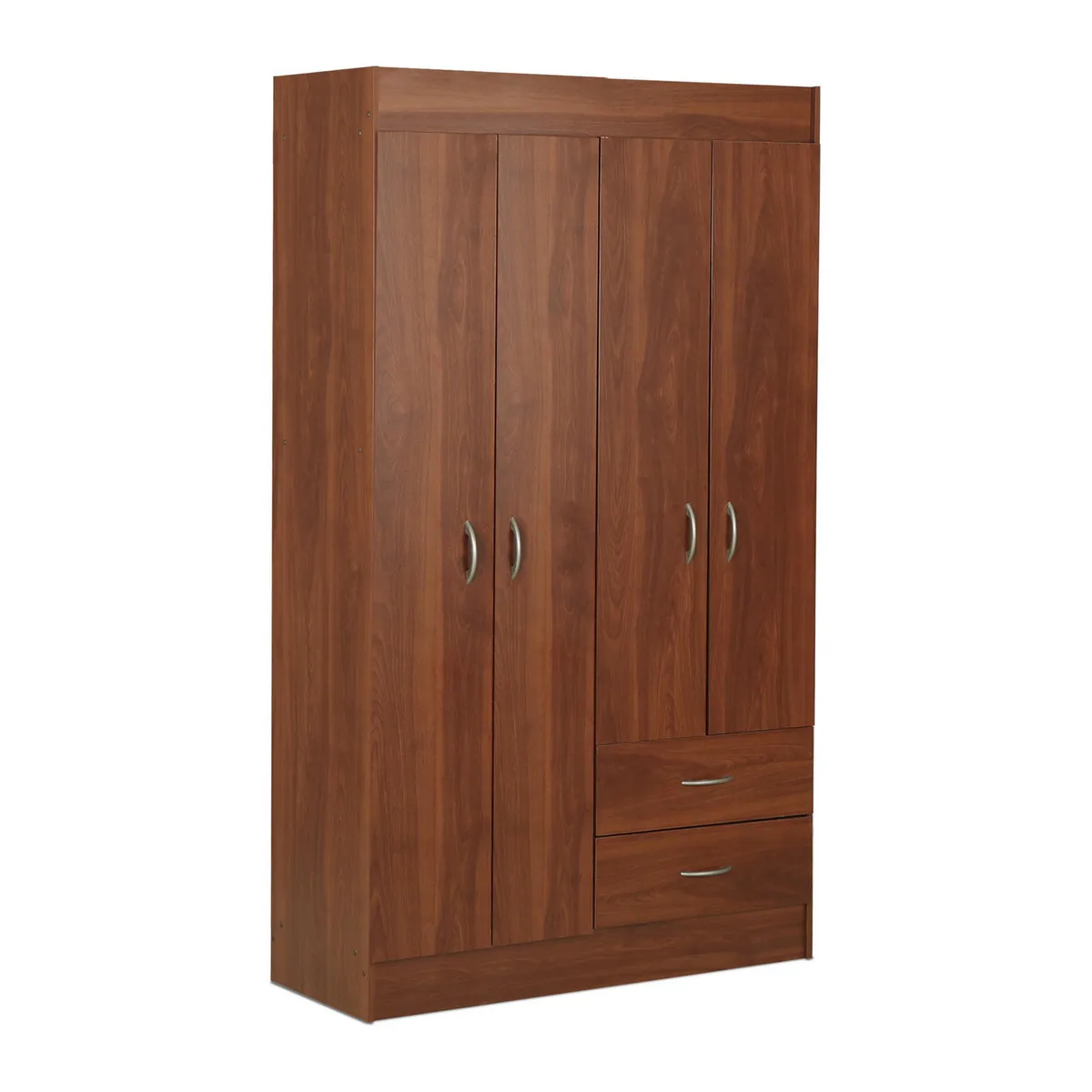 STANFORD - Clóset 4 Puerta(s) 2 Cajón(es) 3 Repisa(s) 102.5x175x39.2 cm Cerezo