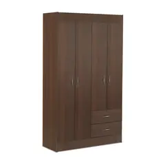 STANFORD - Clóset 4 Puerta(s) 2 Cajón(es) 3 Repisa(s) 102.5x175x39.2 cm Chocolate