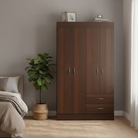 Clóset 4 Puerta(s) 2 Cajón(es) 3 Repisa(s) 102.5x175x39.2 cm Chocolate