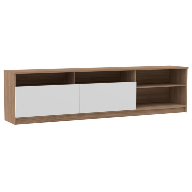 STANFORD Rack 70 " 2 Puertas 2 Repisas Bicolor 180x47x32 cm