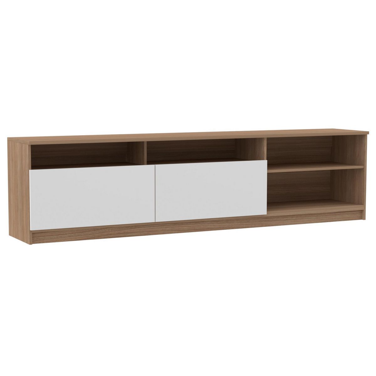 STANFORD - Rack 70 " 2 Puertas 2 Repisas Bicolor 180x47x32 cm