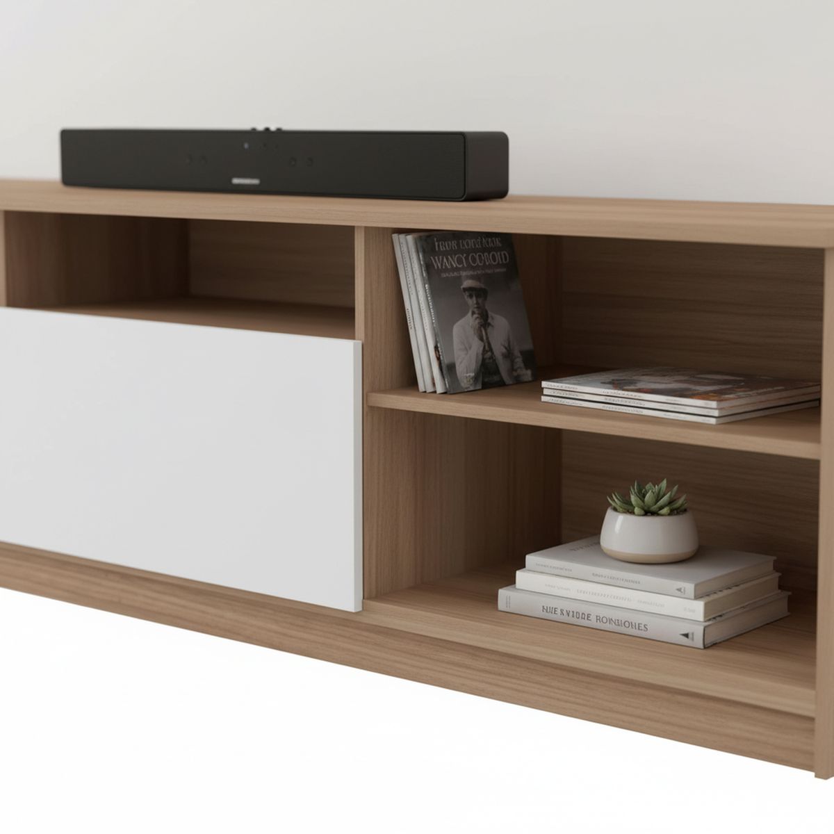 STANFORD - Rack 70 " 2 Puertas 2 Repisas Bicolor 180x47x32 cm