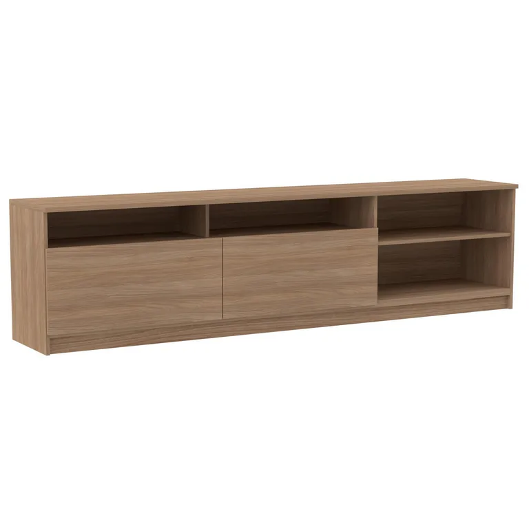 STANFORD Rack 70 " 2 Puertas 2 Repisas Nogal 180x47x32 cm