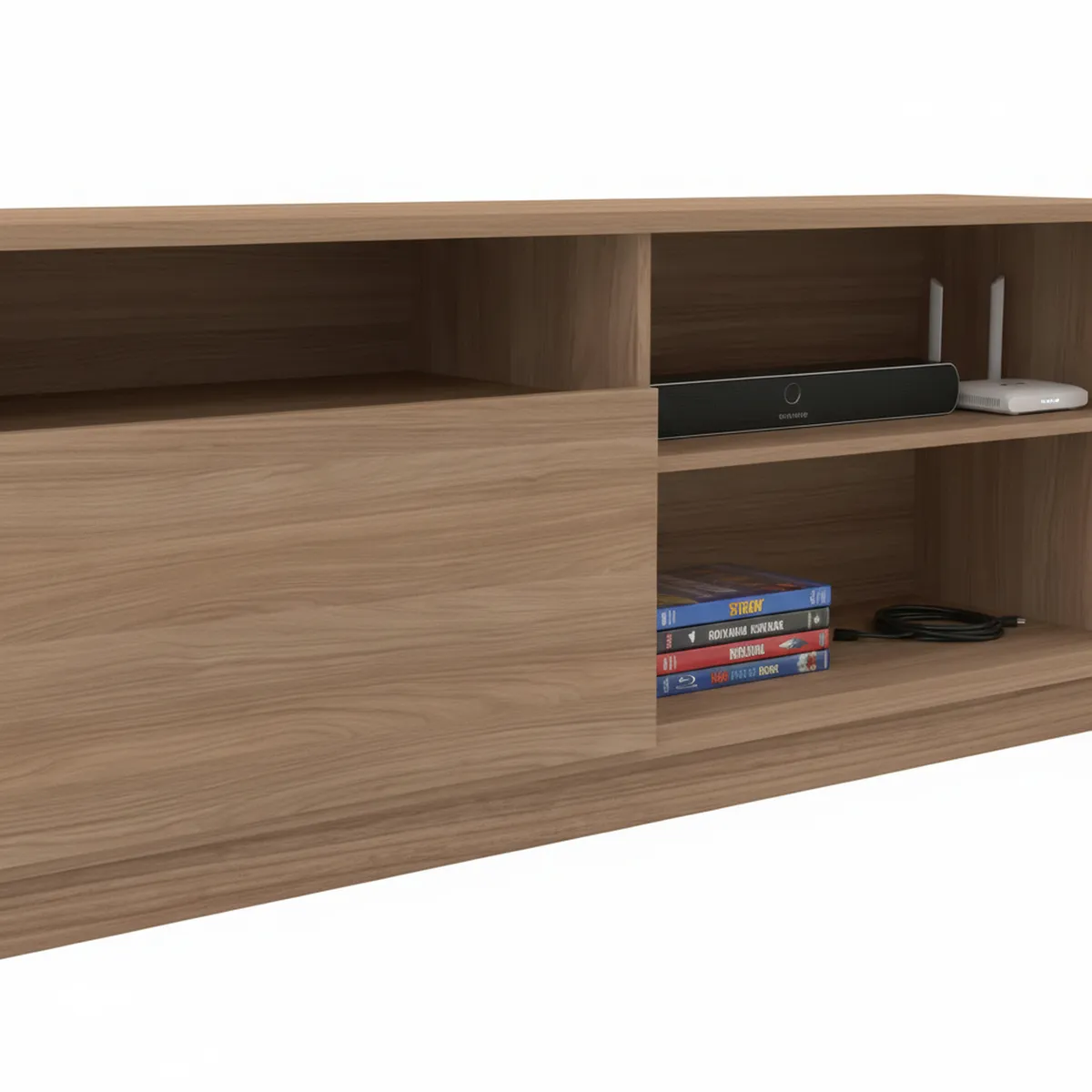 STANFORD - Rack 70 " 2 Puertas 2 Repisas Nogal 180x47x32 cm