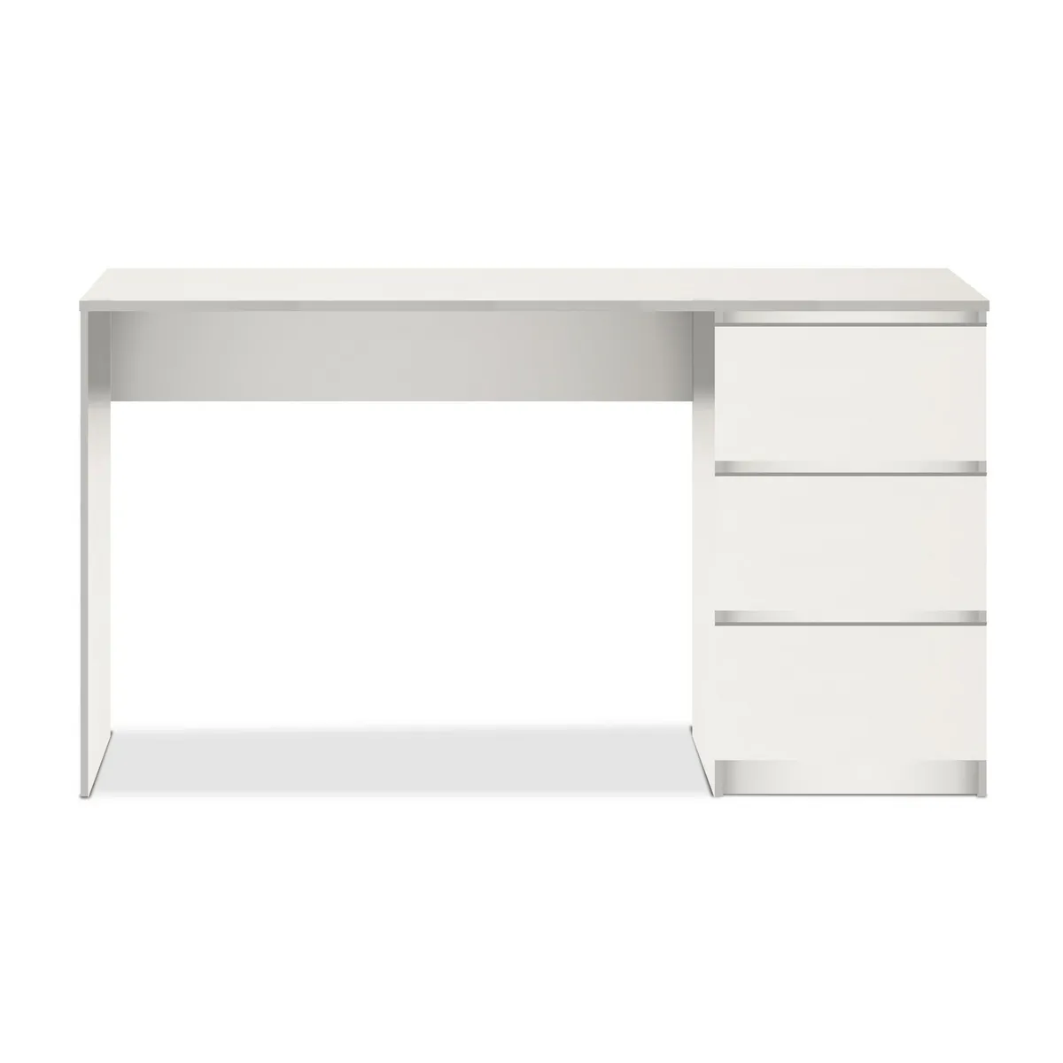 STANFORD - Escritorio 3 Cajones Blanco 136.5x75x45 cm