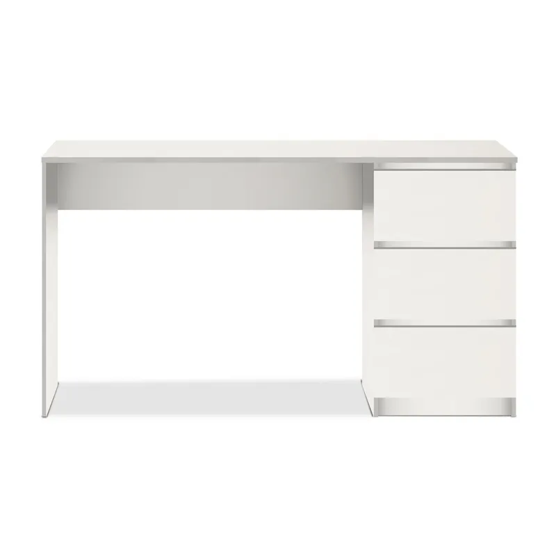 STANFORD - Escritorio 3 Cajones Blanco 136.5x75x45 cm