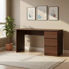STANFORD - Escritorio 3 Cajones Chocolate 136.5x75x45 cm