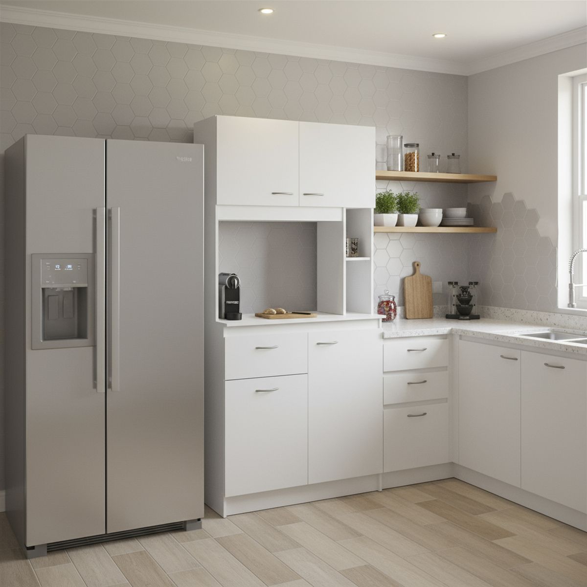 STANFORD - Mueble Cocina 4 Puertas 1 Cajón Blanco