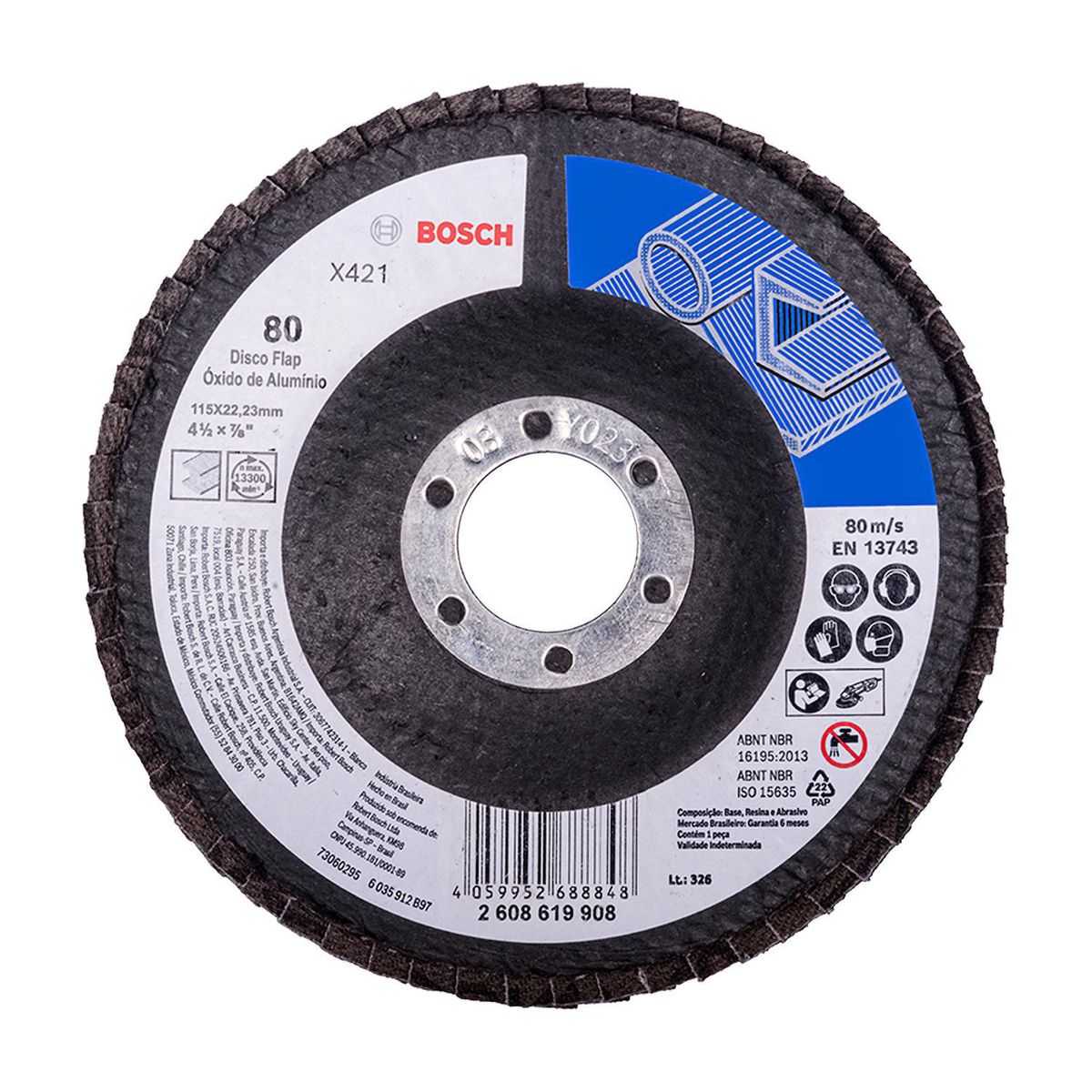 BOSCH - Disco flap 115 mm, grano 80