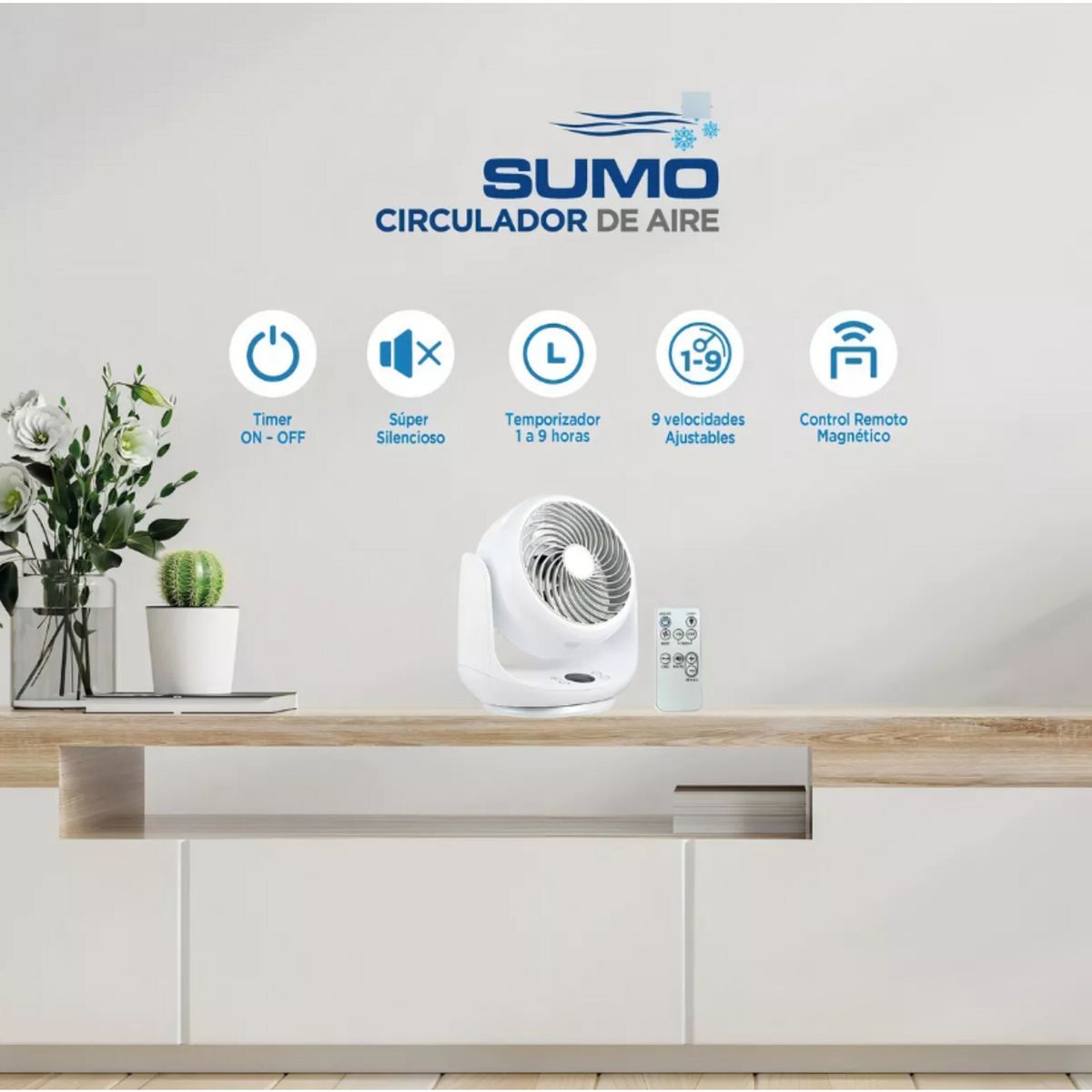 GENERICO - Ventilador de Mesa Ultra Silencioso con Control Remoto VC-35