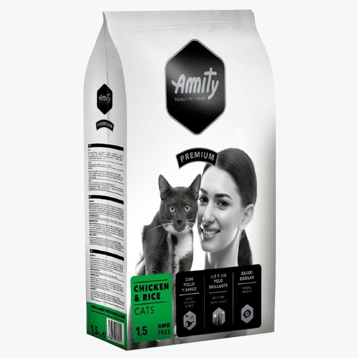 AMITY - Alimento premium para Gato Adulto Pollo con arroz 1.5 kg