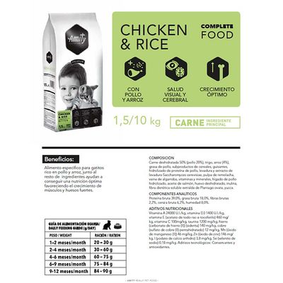 Imagen 2 del producto Alimento premium para Gato Cachorro Arroz y pollo 1.5 kg