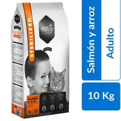 AMITY - Alimento premium para Gato Adulto Salmón y arroz 10 kg