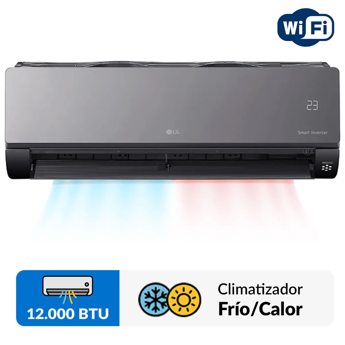LG - Aire Acondicionado Split Artcool Inverter 12.000 BTU Wifi Frio-Calor
