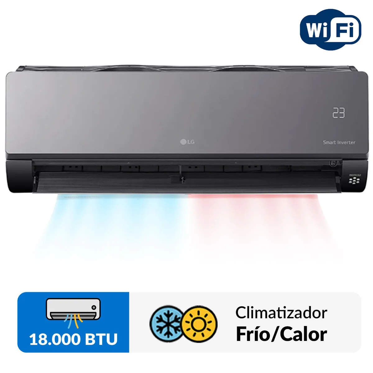 LG - Aire Acondicionado Split Artcool Inverter 18.000 BTU Wifi Frio-Calor