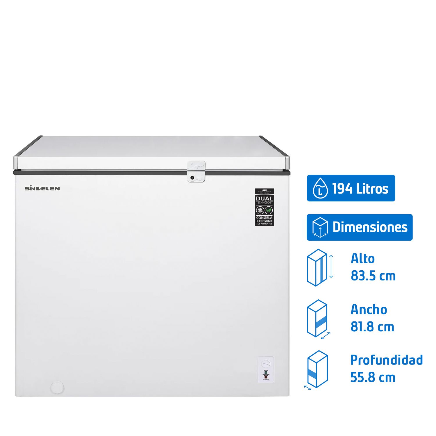 SINDELEN Freezer Horizontal 194 Litros SFH-202BL | Falabella Chile