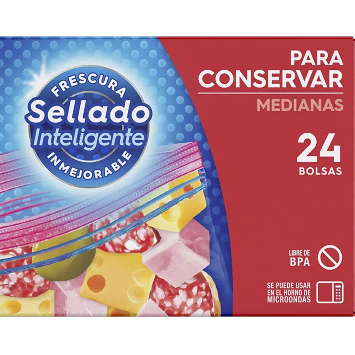 ZIPLOC - Pack 24 Bolsas Herméticas Ziploc Mediana Transparentes 9 Cm3