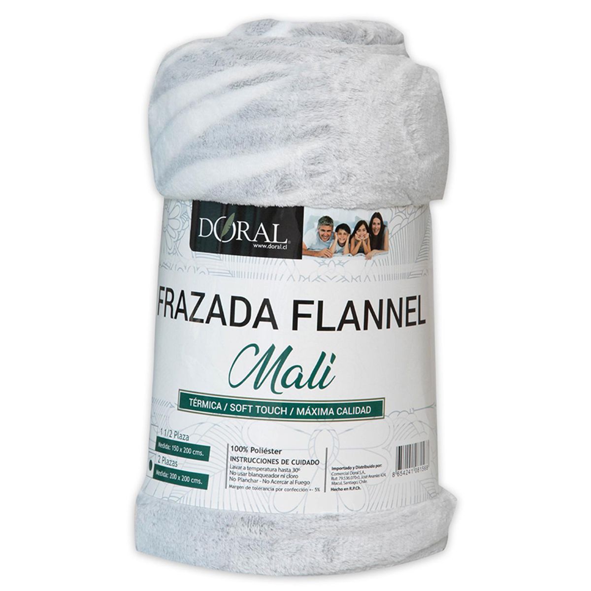 DORAL - Frazada Flannel Mali 1.5 plazas Mix