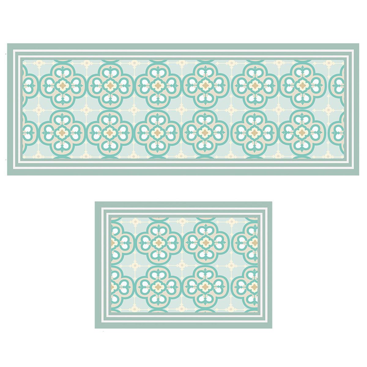 DAVANTI - Set 2 Alfombras Flor Arab 45x180 cm PVC Estampado