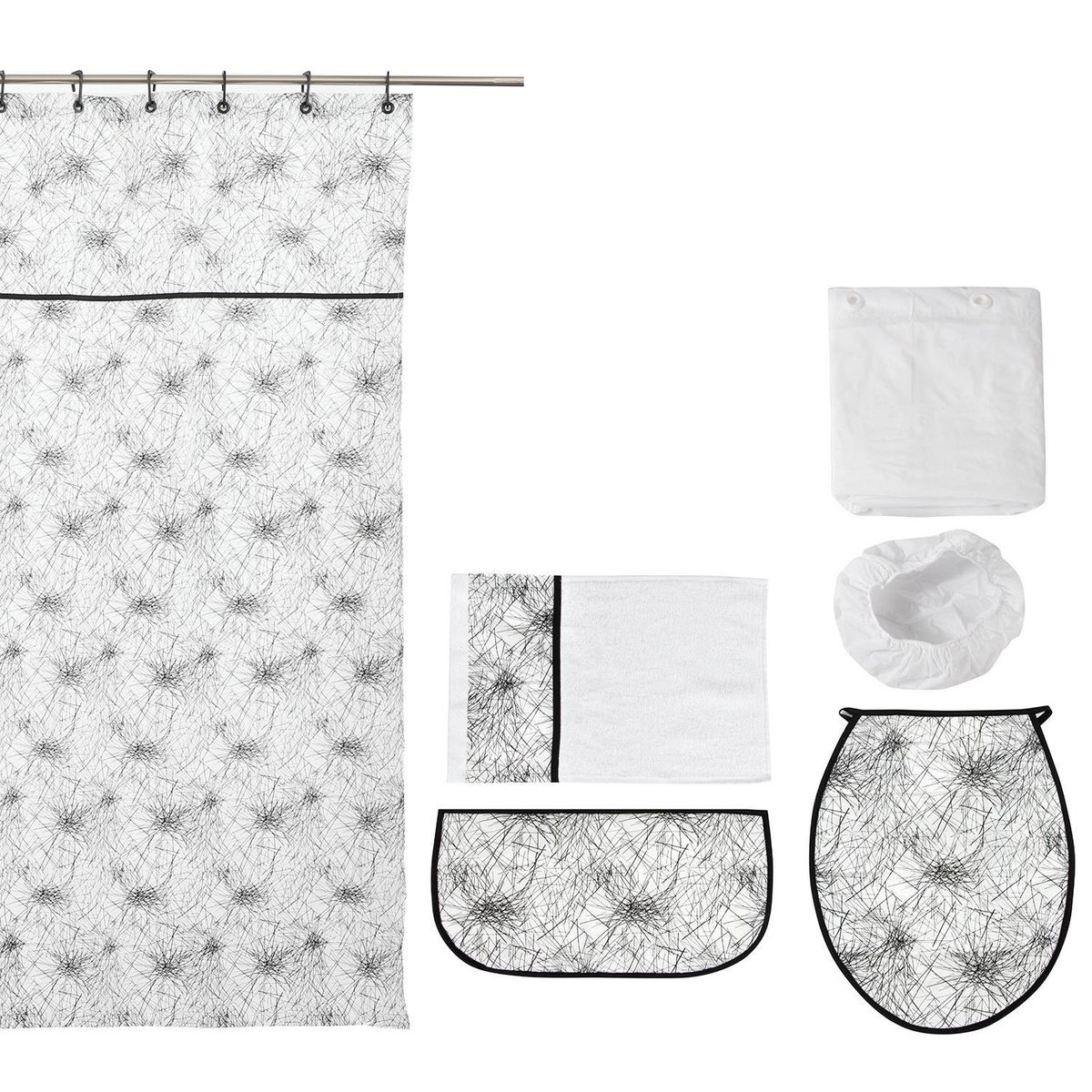 GENTILE - Set Baño 7P Crudo Rayos Negros