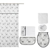 Set Baño 7P Crudo Rayos Negros