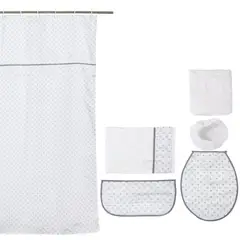 GENTILE - Set De baño 180x180 cm Blanco/Gris