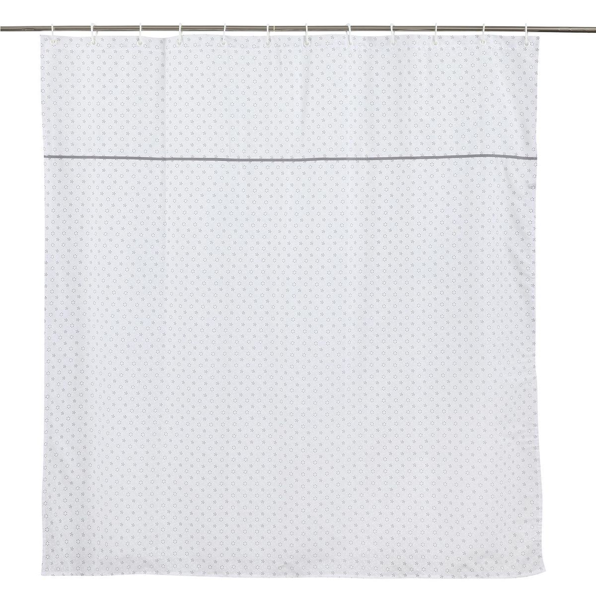 GENTILE - Set Baño 7P Blanco Flores Grises