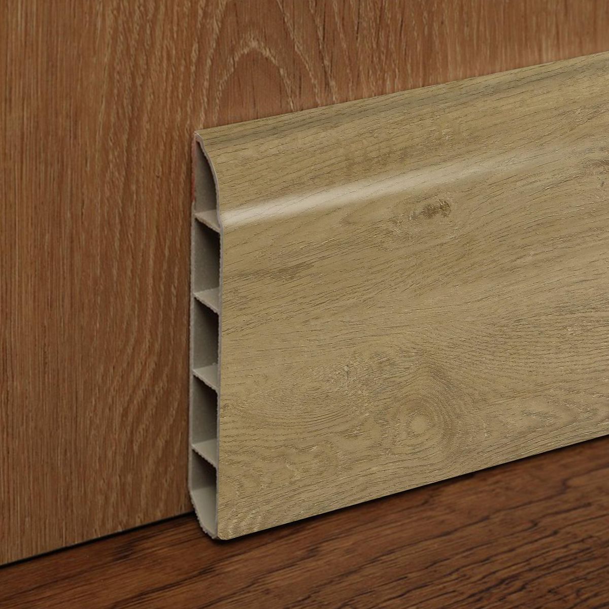 HOGA - Guardapolvo PVC 2mt x 80mm Abedul