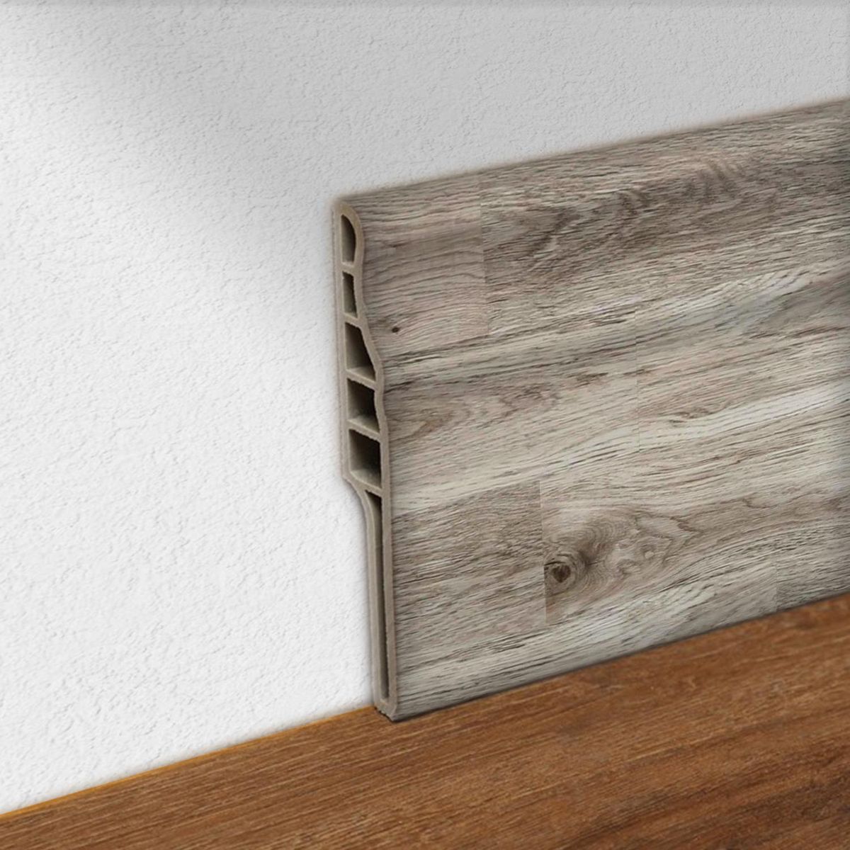 HOGA - Guardapolvo PVC 2mt x 90mm Rústico Haya