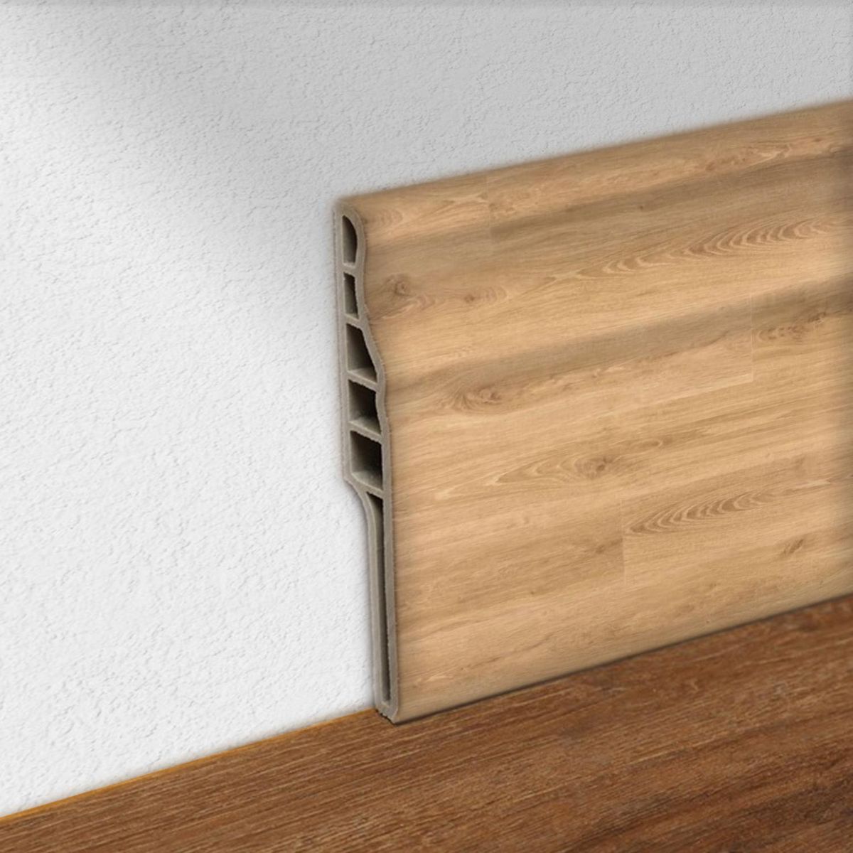 HOGA - Guardapolvo PVC 2mt x 90mm Roble Suave