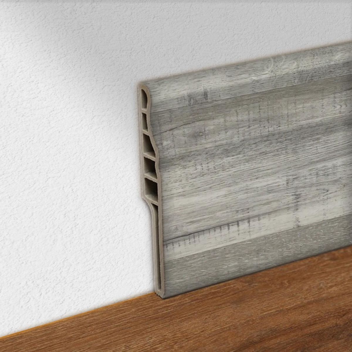 HOGA - Guardapolvo PVC 2mt x 90mm Gris Absoluto