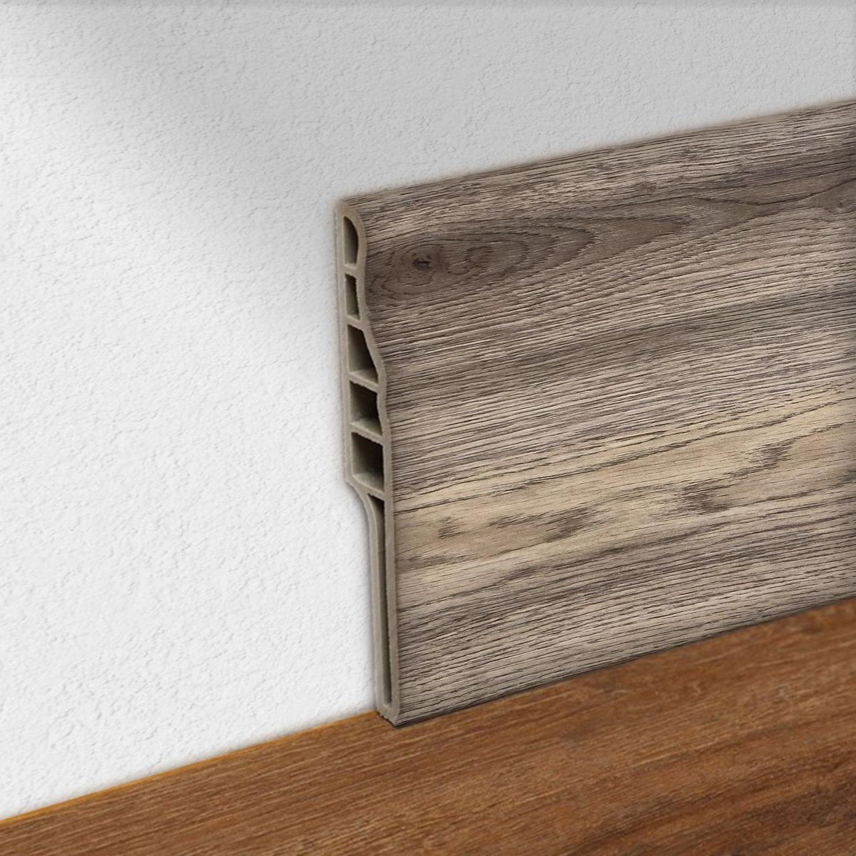 HOGA - Guardapolvo PVC 2mt x 90mm Gris Grafito