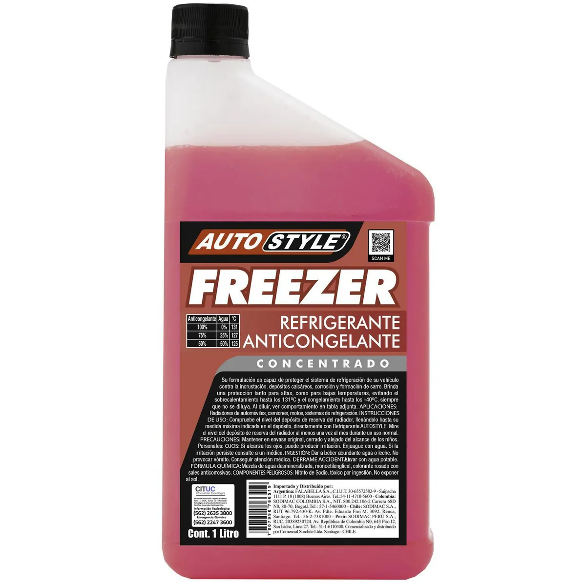 AUTOSTYLE - Refrigerante Concentrado Autostyle 1 Litro Protección Anticorrosiva
